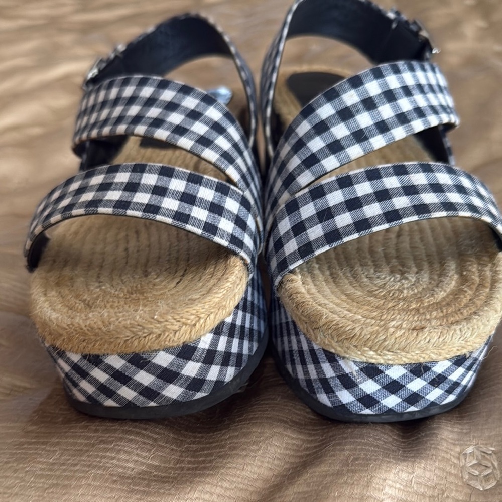 Rag & Bone Gingham Espadrille Platform Sandals - Picture 5 of 11